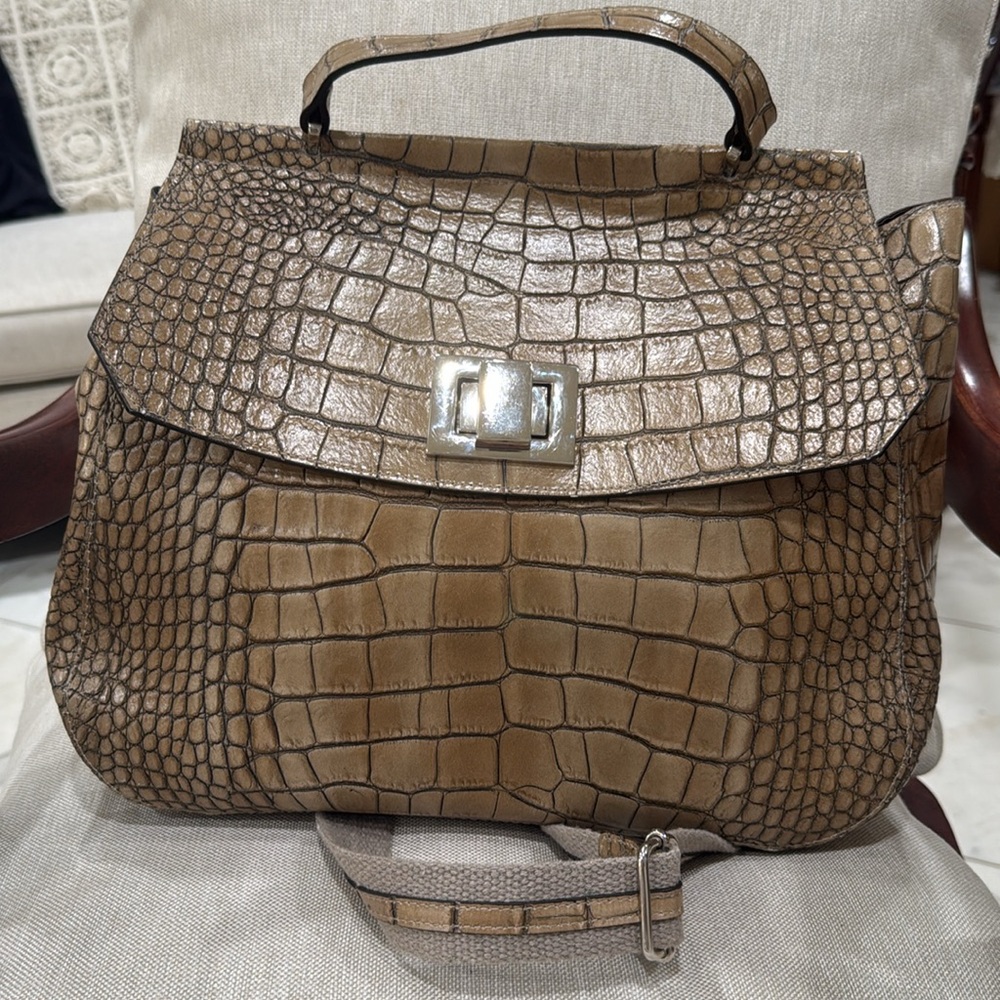 CLAUDIA Firenze Genuine Tan Leather bag 💼 made in Italy cross body purse